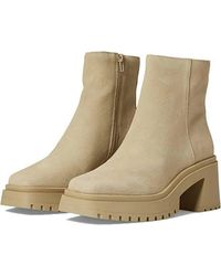 Steve Madden - Fella Boots Sand Suede Square Toe Ankle Bootie Khd701 - Lyst