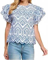 TCEC - Delicate Details Eyelet Top - Lyst