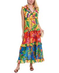 FARM Rio - Mixed Prints Tiered Maxi Dress - Lyst