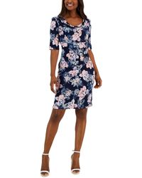 Connected Apparel - Party Floral Print Sheath Dress - Lyst