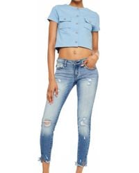 Kancan - Low Rise Distressed Ankle Skinny Jeans - Lyst