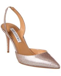 Aquazzura - So Nude 85 Glitter Vinyl Slingback Pump - Lyst