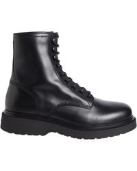 Calvin Klein - Smooth Leather Rugged Sole Lace-Up Ankle Boots - Lyst