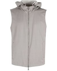 Montecore - Ecru Reversible Hooded Zip-Buttons Wool Vest - Lyst