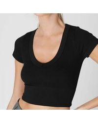 Nikibiki - Seamless Ribbed V Neck Crop Tee - Lyst