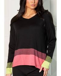 French Kyss - Colorblock V-Neck Knit Top - Lyst