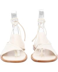 Hereu - Clava Lambskin Asymmetrical Lace Sandals - Lyst