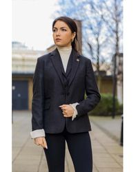 Oliver Tweed Infinity Leather - Herringbone Check Tweed Blazer Waistcoat Wool 2 Piece Set - Lyst