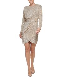 Eliza J - Sequined Knee-length Cocktail And Party Dress - Lyst