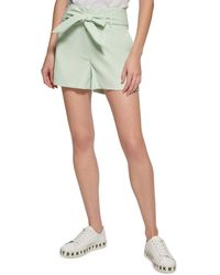 DKNY - Faux Leather Short Flat Front Tie-waist/belted - Lyst