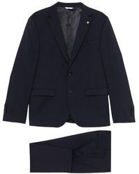 Manuel Ritz - Tailored Virgin Wool Notch Lapels Suit - Lyst