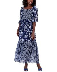 Taylor - Chiffon Floral Print Maxi Dress - Lyst