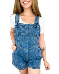 Mystree - Be You Cotton Overall Shorts - Lyst