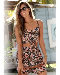 Lascana - Flowy Floral Print Shorts, Printed, 6 - Lyst