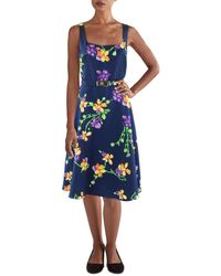 Lauren by Ralph Lauren - Floral Knee Length Fit & Flare Dress - Lyst
