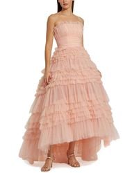 Mac Duggal - Strapless Tulle Ruffle Gown - Lyst