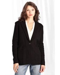 Minnie Rose - Cotton Blend Fitted Blazer - Lyst