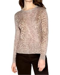 Kinross Cashmere - Leopard Print Crew Top - Lyst
