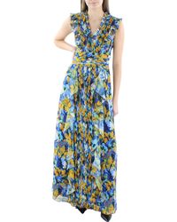 BCBGMAXAZRIA - Printed Cascade Ruffle Maxi Dress - Lyst