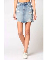 Hidden Jeans - Distressed Mini Skirt - Lyst