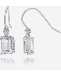 Suzanne Kalan - 14k White Gold Diamond And White Topaz Drop Earrings Pe578-wgwt - Lyst