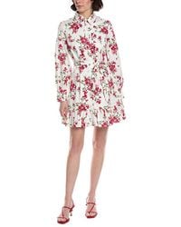 Cece - Collared Button-Down Ruffle Hem Mini Dress - Lyst