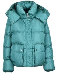 Add - Short Ped Down Jacket With Detachable Hood And Functional Pockets - Lyst