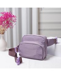 Fashnzfab - Solid Nylon Sling Bag Fanny Pack Belt Bag - Lyst