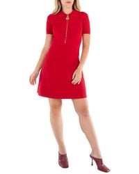 Michael Kors - Short-Sleeved Logo Zip Dress - Lyst