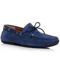 Bally - Pindar 6231346 Blue Leather Suede Drivers - Lyst