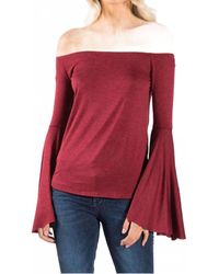 Elan - Off Shoulder Top With Bell Sleeves - Lyst