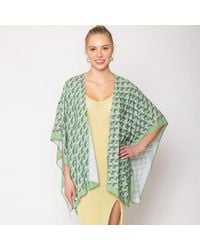 TRUEDAMES - Geometric Pattern Print Ruana Poncho - Lyst