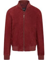Infinity Leather - Soft Goat Suede Ma-1 Varsity Bomber Jacket - Lyst