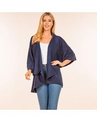 TRUEDAMES - Open Front Solid Wrap Poncho - Lyst
