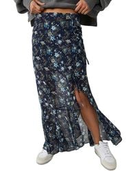 Free People - Chiffon Floral Maxi Skirt - Lyst