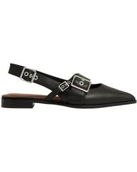 Reiss - Lois Flat Buckle Leather Mule - Lyst