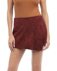 Naked Zebra - Asymmetric Faux Suede Skort - Lyst