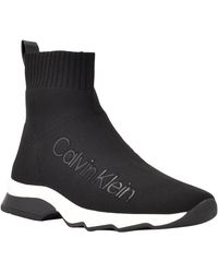 Calvin Klein - Karmina Canvas Slip On Ankle Boots - Lyst