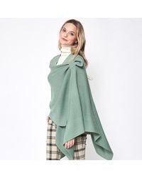 TRUEDAMES - Shoulder Strap Solid Ruana Poncho - Lyst