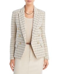 L'Agence - Kenzie Tweed Office Double-breasted Blazer - Lyst