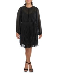 City Chic - Plus Blair Pleated Knee-length Fit & Flare Dress - Lyst