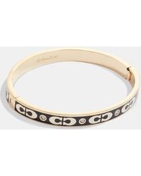 COACH - Signature Enamel Hinged Bangle - Lyst