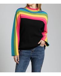 Apny - Stripe Funnel Neck Sweater - Lyst