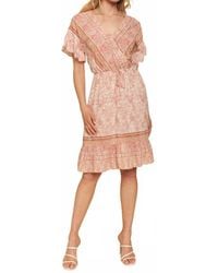 Mystree - Ruffle Boarder Print Dress - Lyst