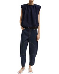 Tibi - Quilted Waffle Shirred Neck Top - Lyst