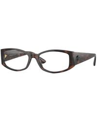 Versace - Eyeglasses Geometric Full Rim, Havana Frame And Clear Demo Lenses Lens Ve33435429 - Lyst