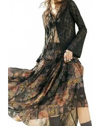 Promesa - Floral-Print Smocked Drop-Waist Ruffle Maxi Skirt - Lyst