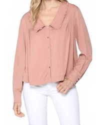 Fate - Long Sleeve Collared Blouse - Lyst