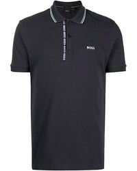 BOSS - Men Paule Navy Blue Piquelogo Polo Shirt - Lyst
