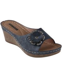 Good Choice - Faux Suede Slip On Wedge Sandals - Lyst